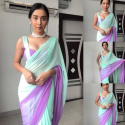 Ready to wear alia bhat inspired green saree